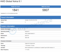 Nokia 8.1现身Geekbench 内置骁龙710与4GB运存